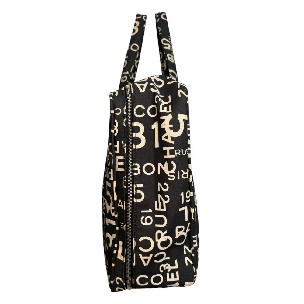 CHANEL Black/White Canvas 31 Rue Cambon Luggage Bag